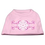 Pink Snowflake Swirls Screenprint Shirts Light Pink L