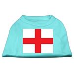 St George's Cross (English Flag) Screen Print Shirt Aqua Lg (14)