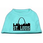 St Louis Skyline Screen Print Shirt Aqua Lg