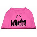 St Louis Skyline Screen Print Shirt Bright Pink Lg