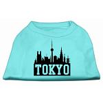 Tokyo Skyline Screen Print Shirt Aqua Lg