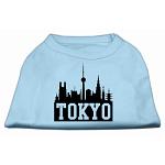 Tokyo Skyline Screen Print Shirt Baby Blue Lg