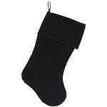 Plain Velvet 18 inch Christmas Stocking Black