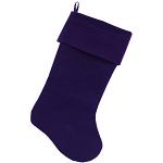 Plain Velvet 18 inch Christmas Stocking Purple