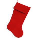 Plain Velvet 18 inch Christmas Stocking Red