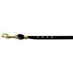 Velvet Flat Leash Black 3/8 Clear Jewel Leash